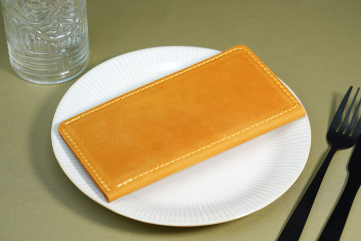 Personalized Leather Check Holder