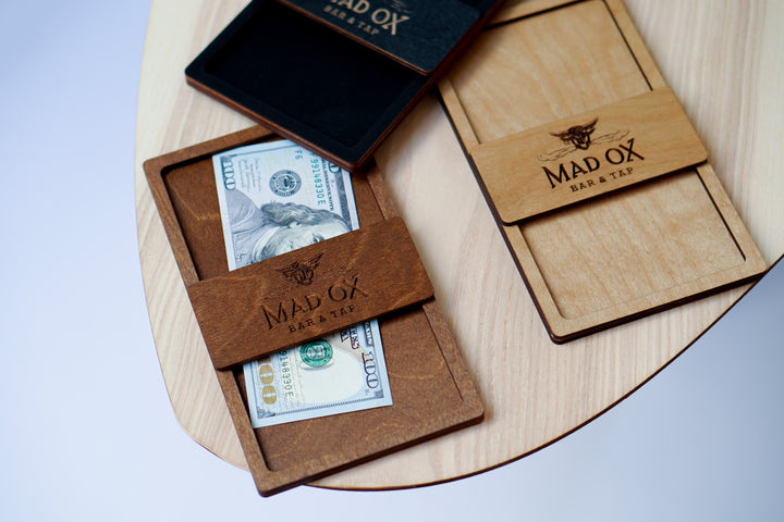 Engraved Wood Check Presenter: Custom Restaurant Bill Holder