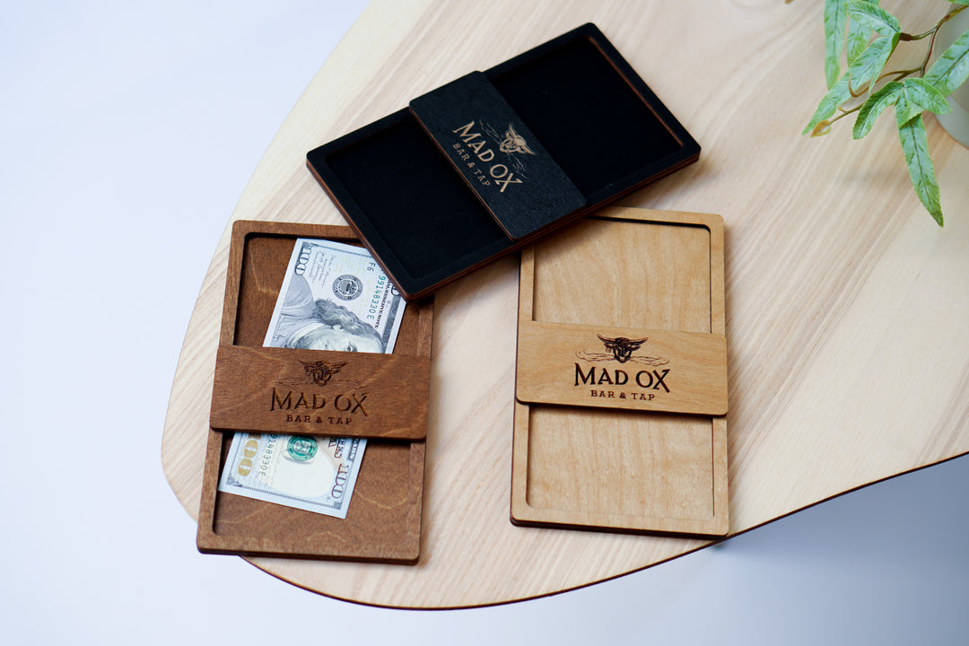 Engraved Wood Check Presenter: Custom Restaurant Bill Holder