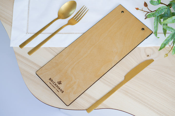 Wood Menu Clipboard: Restaurant Menu Holder, Personalized Logo