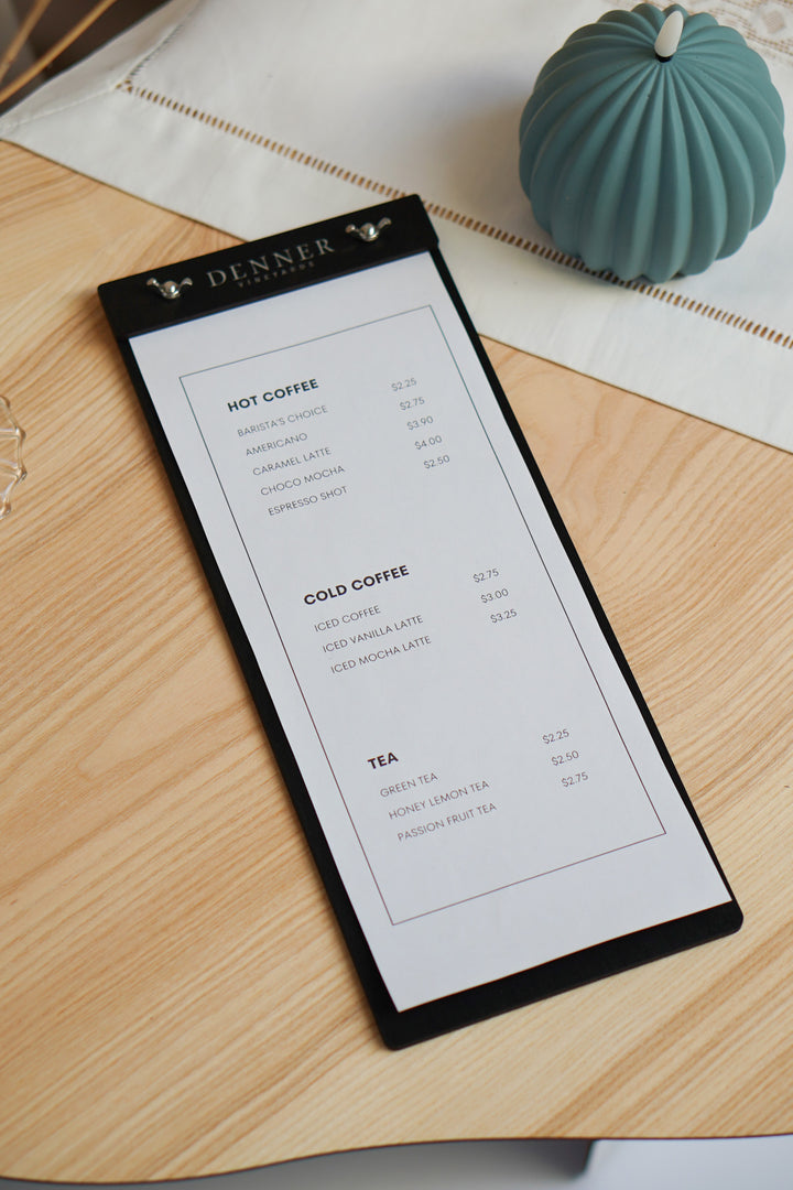 Wood Restaurant Menu Holder: Personalized Menu Clipboard