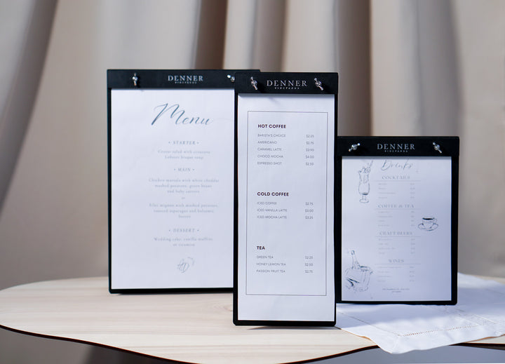 Wood Restaurant Menu Holder: Personalized Menu Clipboard