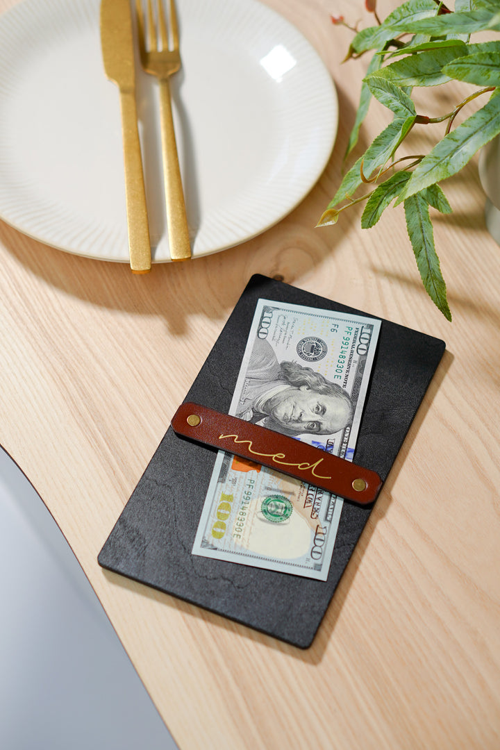 Personalized Wood Restaurant Bill Holder