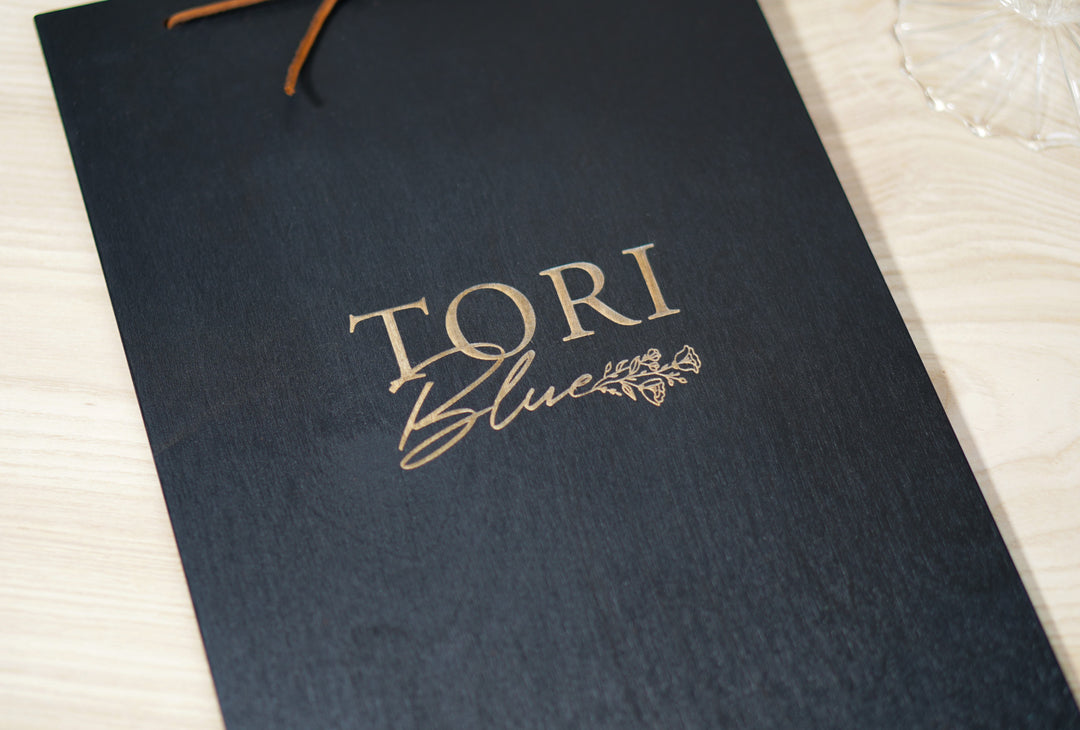 Engraved Wood Menu Holder: Restaurant Cafe Clipboard, Custom Logo