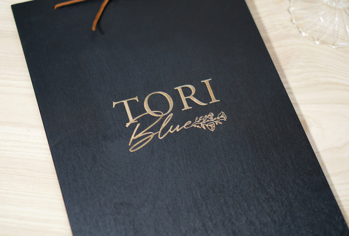 Engraved Wood Menu Holder: Restaurant Cafe Clipboard, Custom Logo