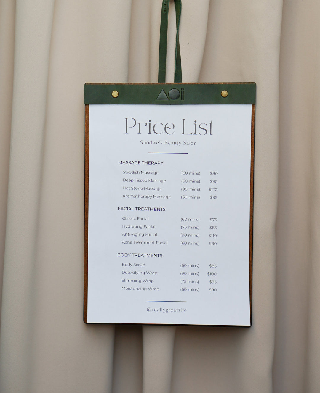 Wooden Menu Board: Cafe Restaurant Menu Holder