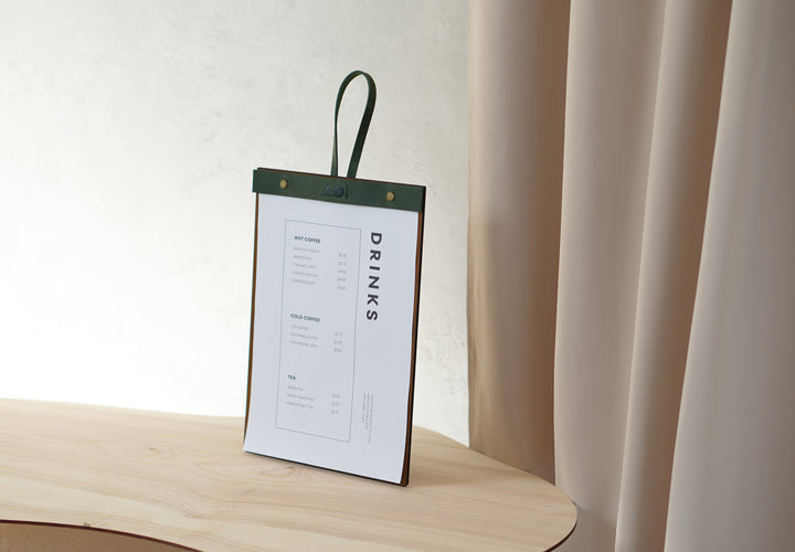 Wooden Menu Board: Cafe Restaurant Menu Holder