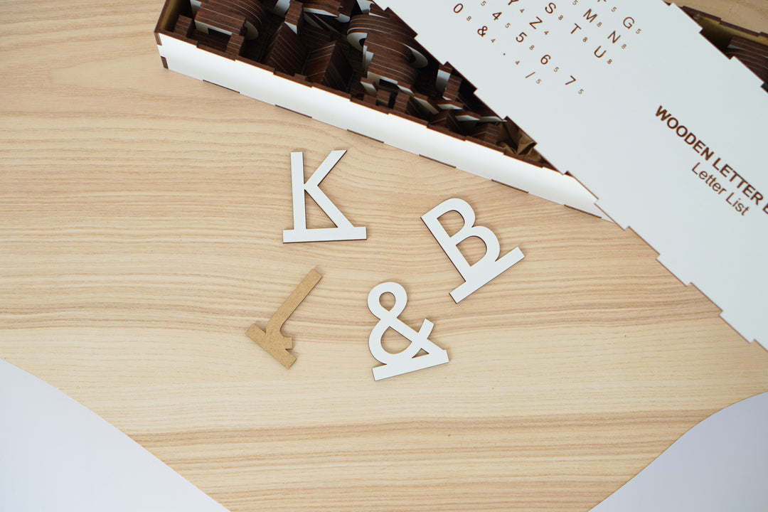 Wood Menu Board Letters: Birch HDF