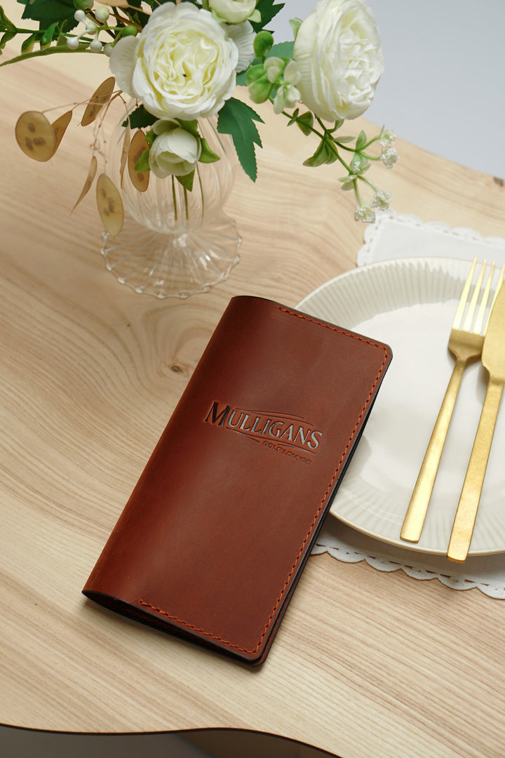 Personalized Leather Bill Holder: Vintage Restaurant Check Presenter