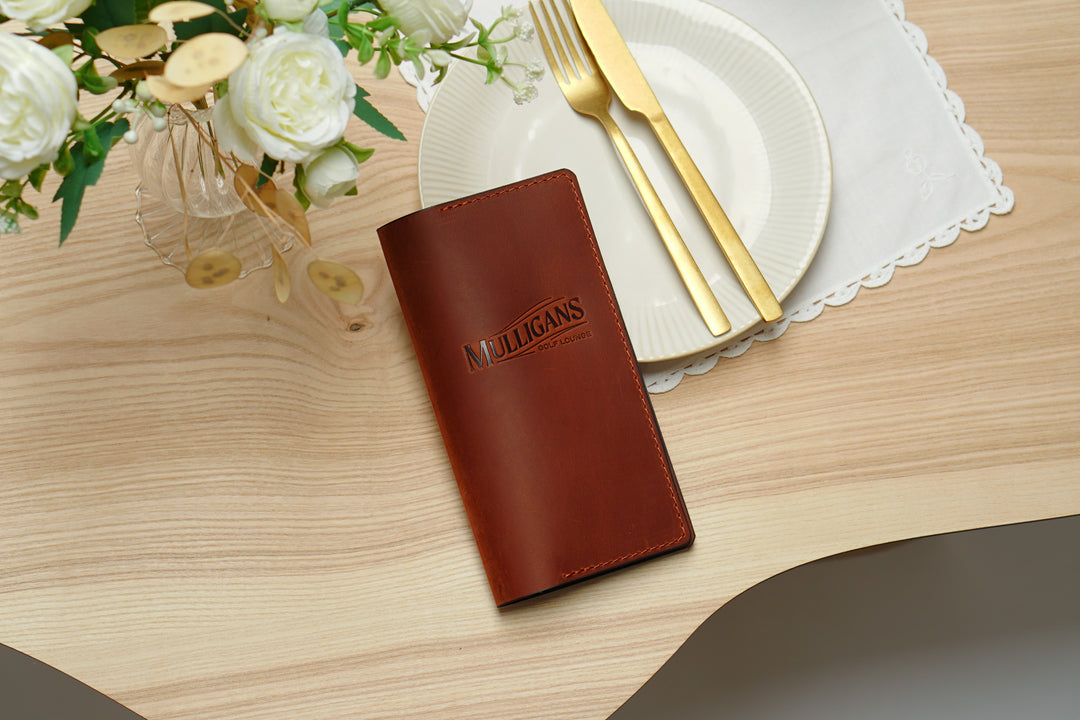 Personalized Leather Bill Holder: Vintage Restaurant Check Presenter