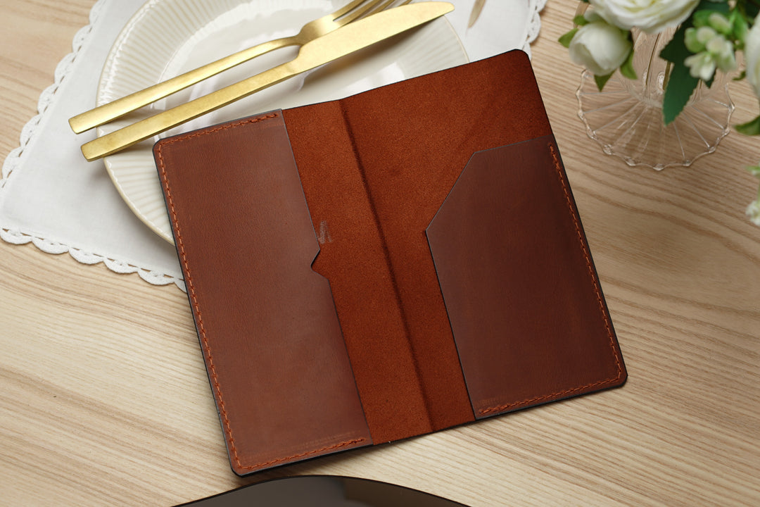 Personalized Leather Bill Holder: Vintage Restaurant Check Presenter