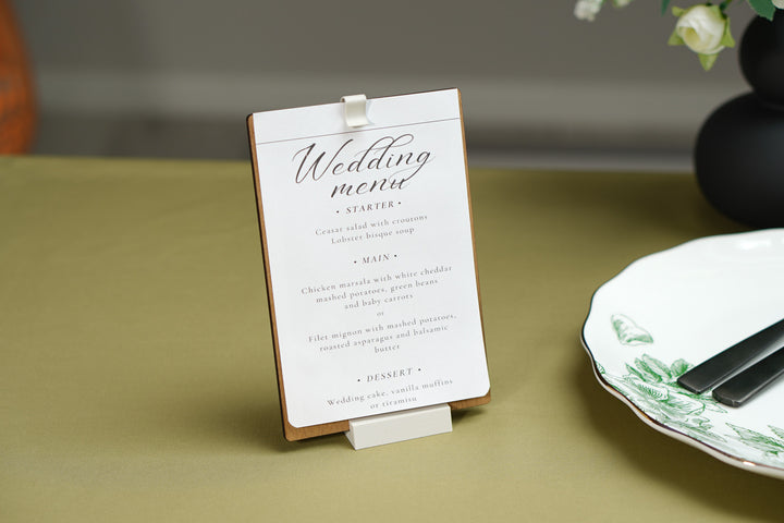 Wedding Menu: Wedding table top decor