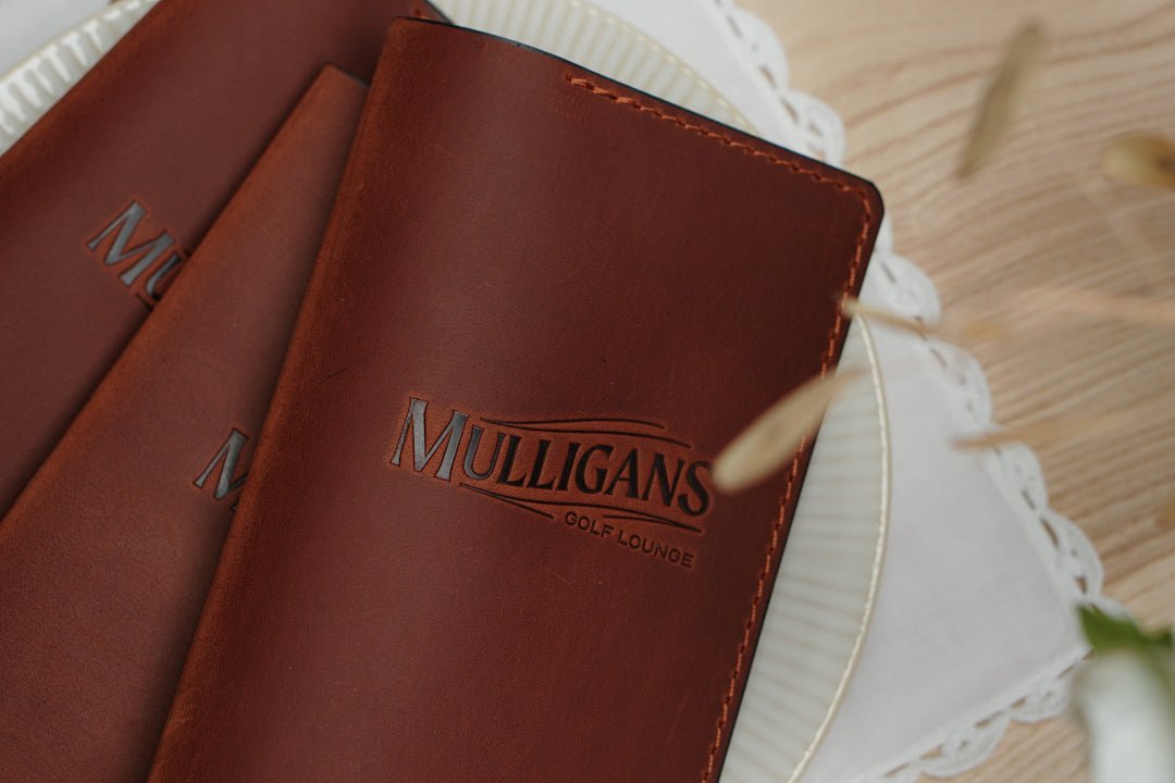 Personalized Leather Bill Holder: Vintage Restaurant Check Presenter