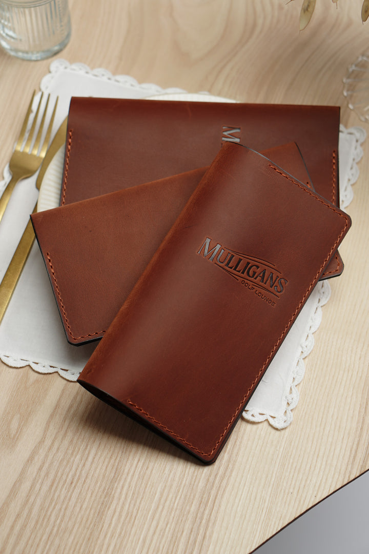 Personalized Leather Bill Holder: Vintage Restaurant Check Presenter
