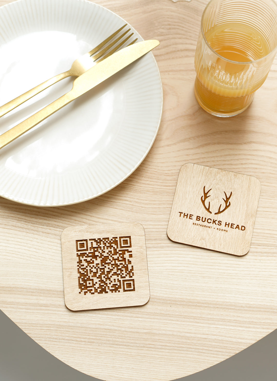 Personalized Wooden QR Code Sign: Restaurant Menu, Scan to View