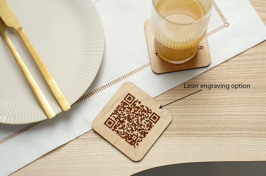Personalized Wooden QR Code Sign: Restaurant Menu, Scan to View