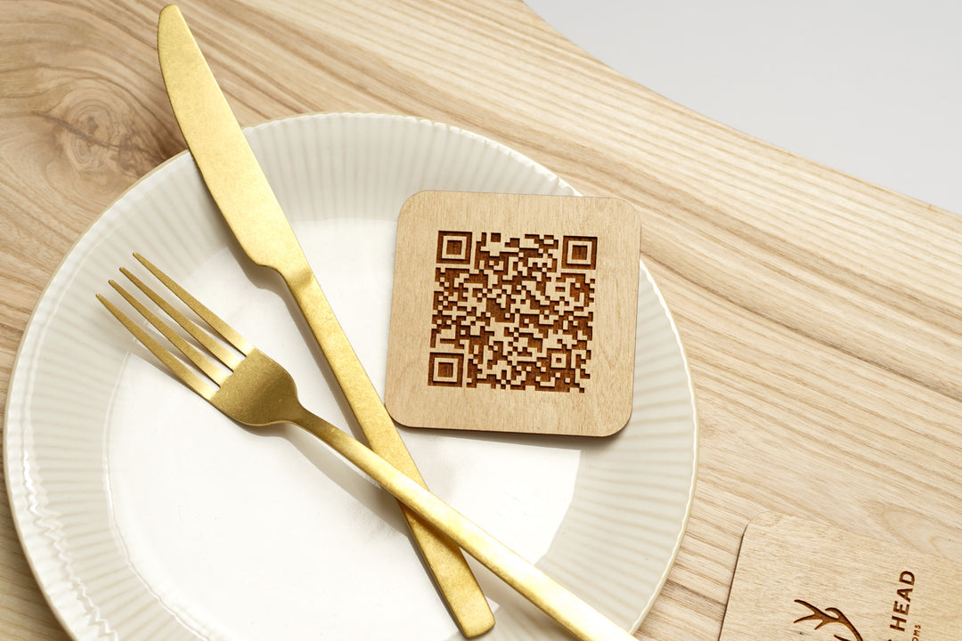 Personalized Wooden QR Code Sign: Restaurant Menu, Scan to View