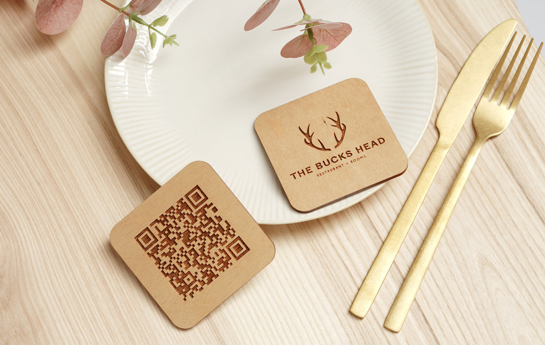Personalized Wooden QR Code Sign: Restaurant Menu, Scan to View