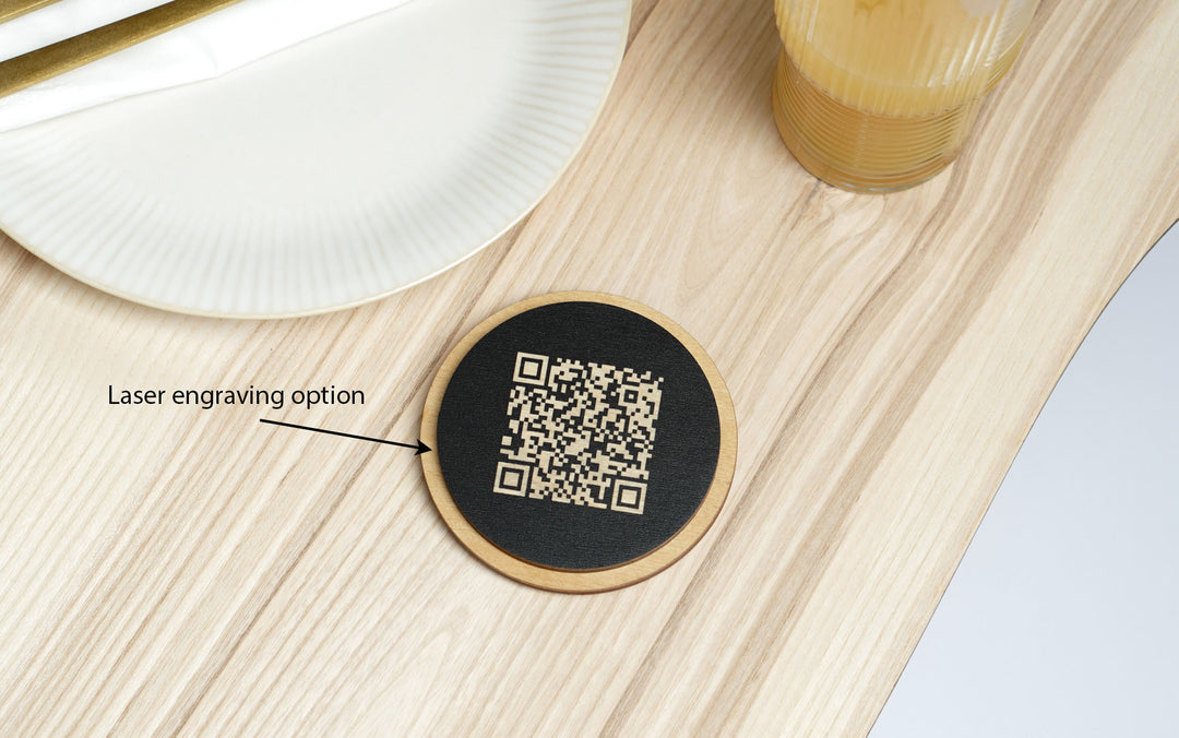 Personalized Wooden QR Code Menu Sign - Restaurant Tabletop Display