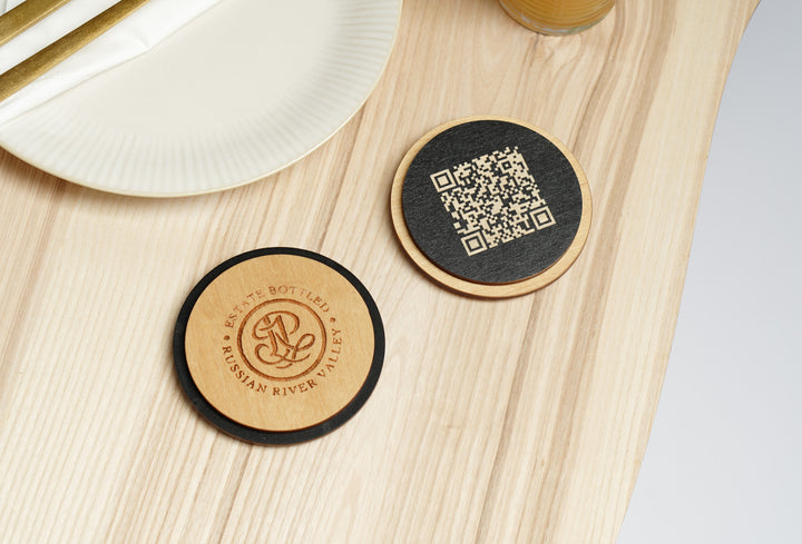 Personalized Wooden QR Code Menu Sign - Restaurant Tabletop Display