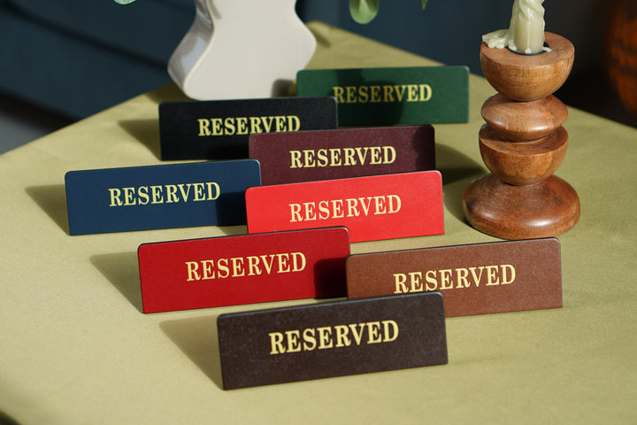 Leather Reserved Table Sign: Restaurant and Cafe Decor