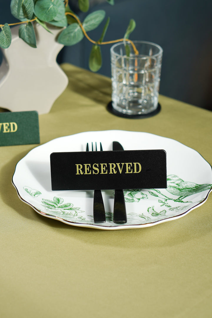 Leather Reserved Table Sign: Restaurant and Cafe Decor