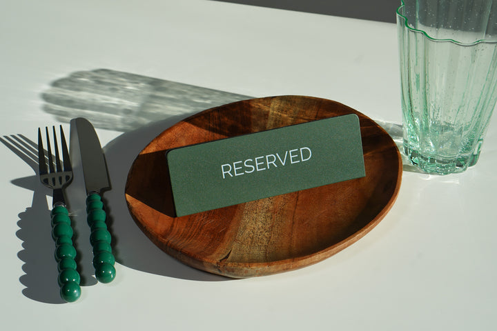 Leather Reserved Table Sign: Restaurant and Cafe Decor