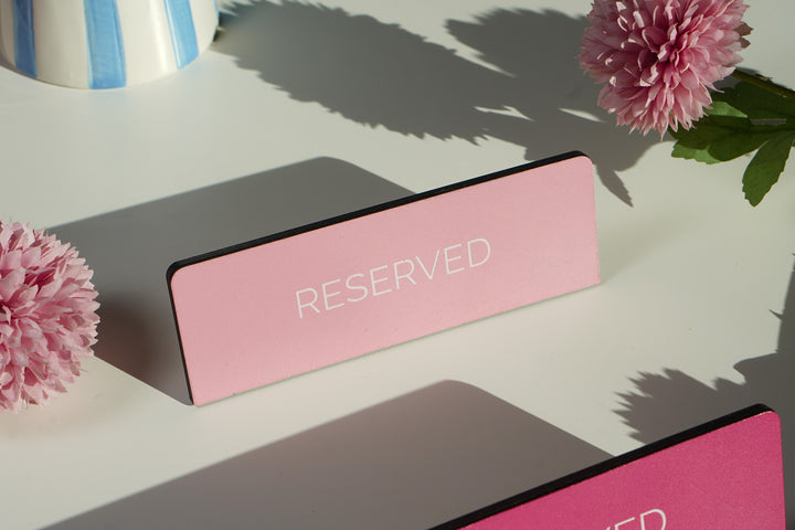 Leather Reserved Table Sign: Restaurant and Cafe Decor