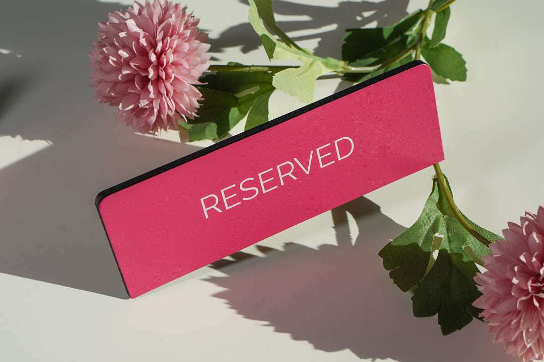 Leather Reserved Table Sign: Restaurant and Cafe Decor