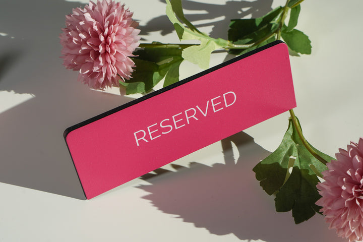 Leather Reserved Table Sign: Restaurant and Cafe Decor