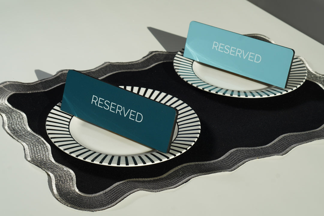 Leather Reserved Table Sign: Restaurant and Cafe Decor