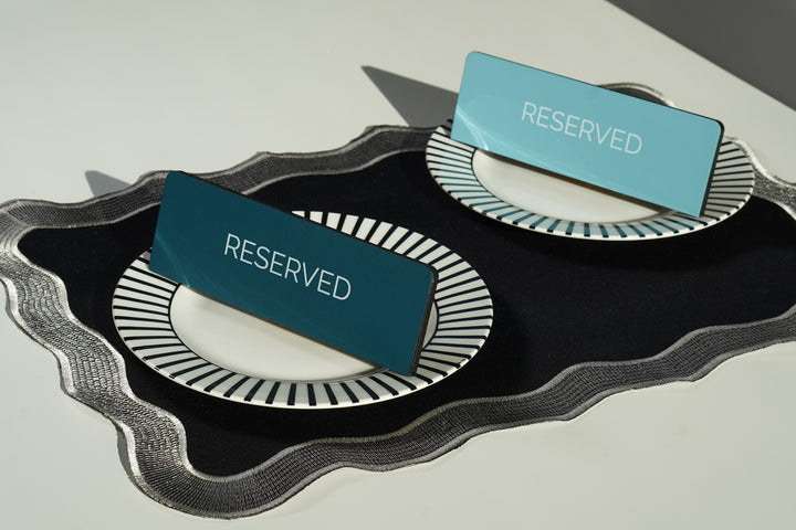 Leather Reserved Table Sign: Restaurant and Cafe Decor