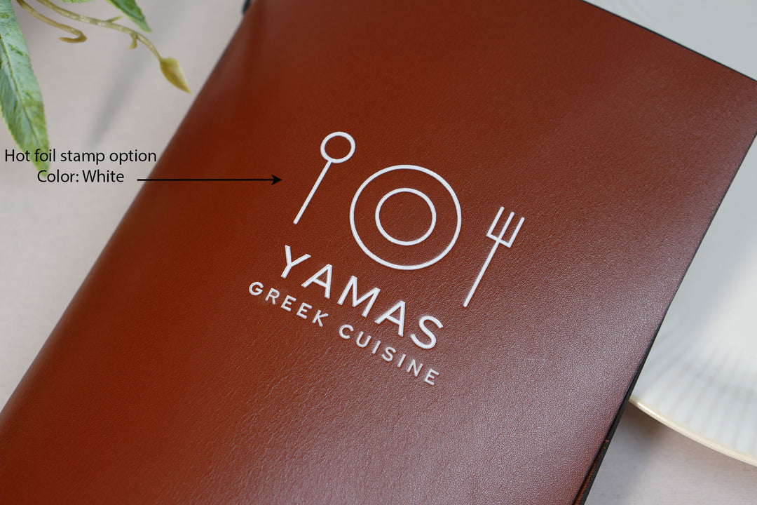Embossed Logo Leather Menu Folder: Customized Restaurant Menu