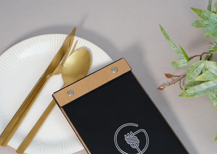 Embossed Logo Leather Menu Board: Custom Restaurant Clipboard