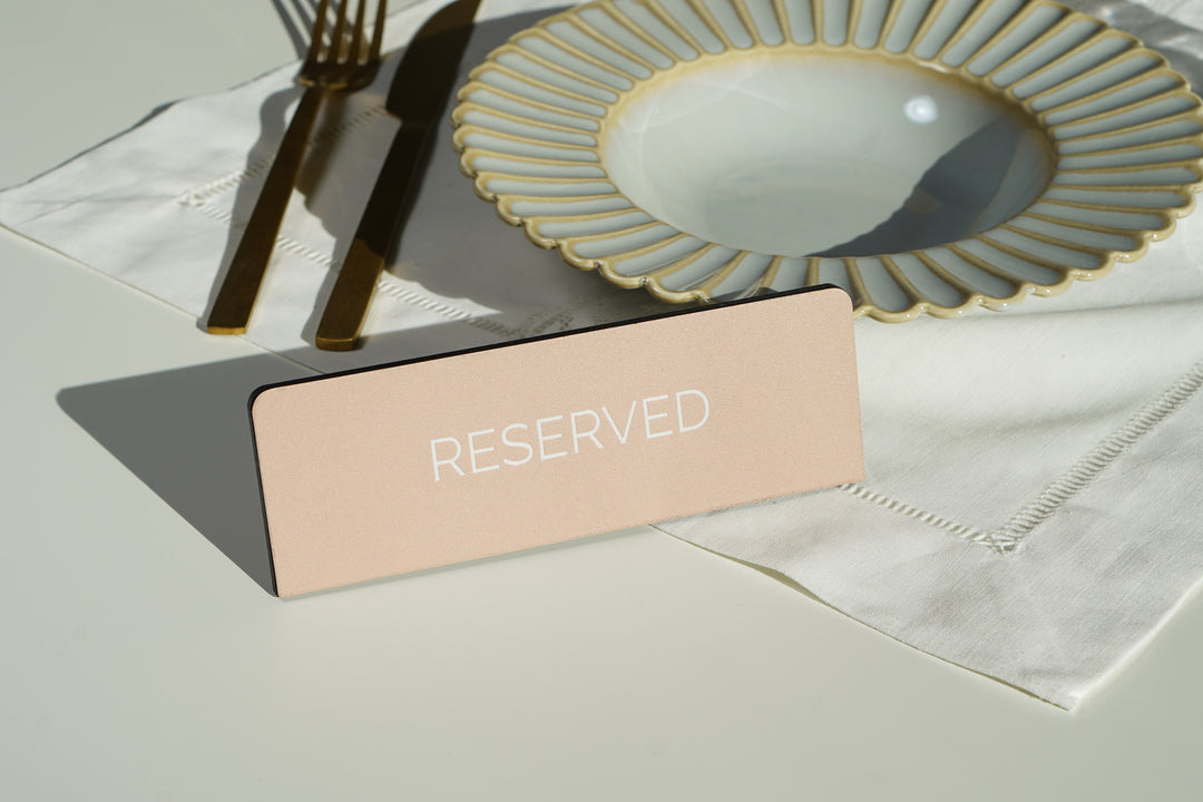 Leather Reserved Table Sign: Restaurant and Cafe Decor