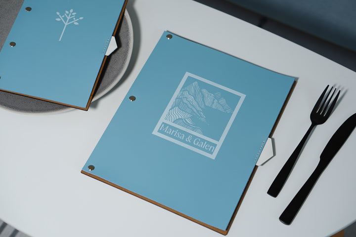 Embossed Logo Leather Menu Holder: Restaurant Menu Folder