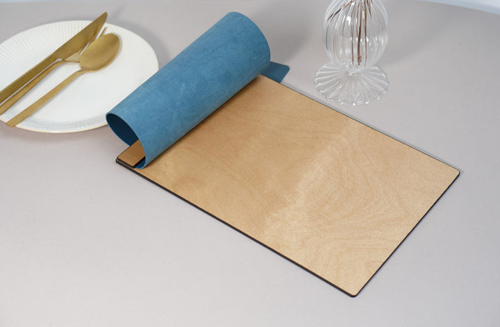 Embossed Logo Leather Menu Board: Wood Restaurant Clipboard