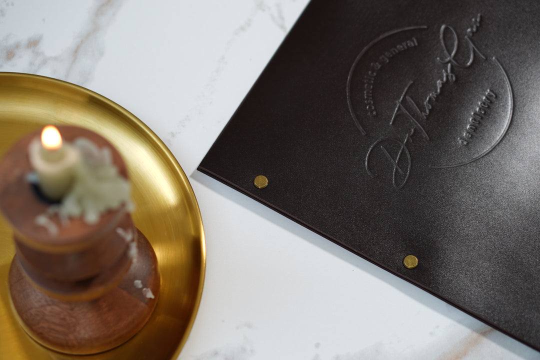 Embossed Leather Restaurant Menu: Leather menu holder