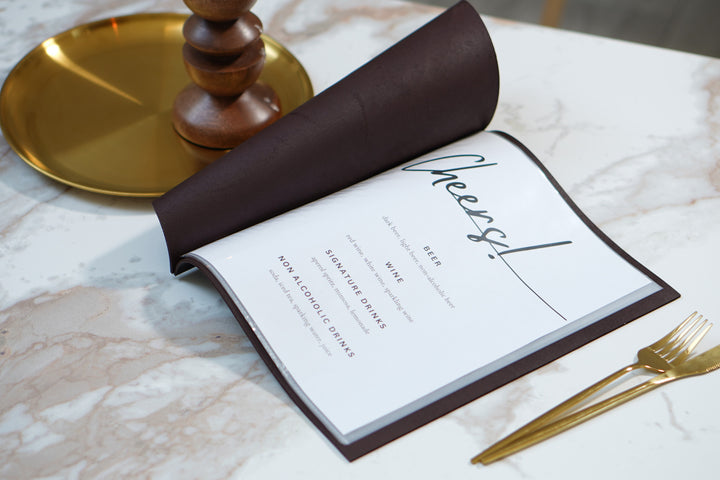 Embossed Leather Restaurant Menu: Leather menu holder