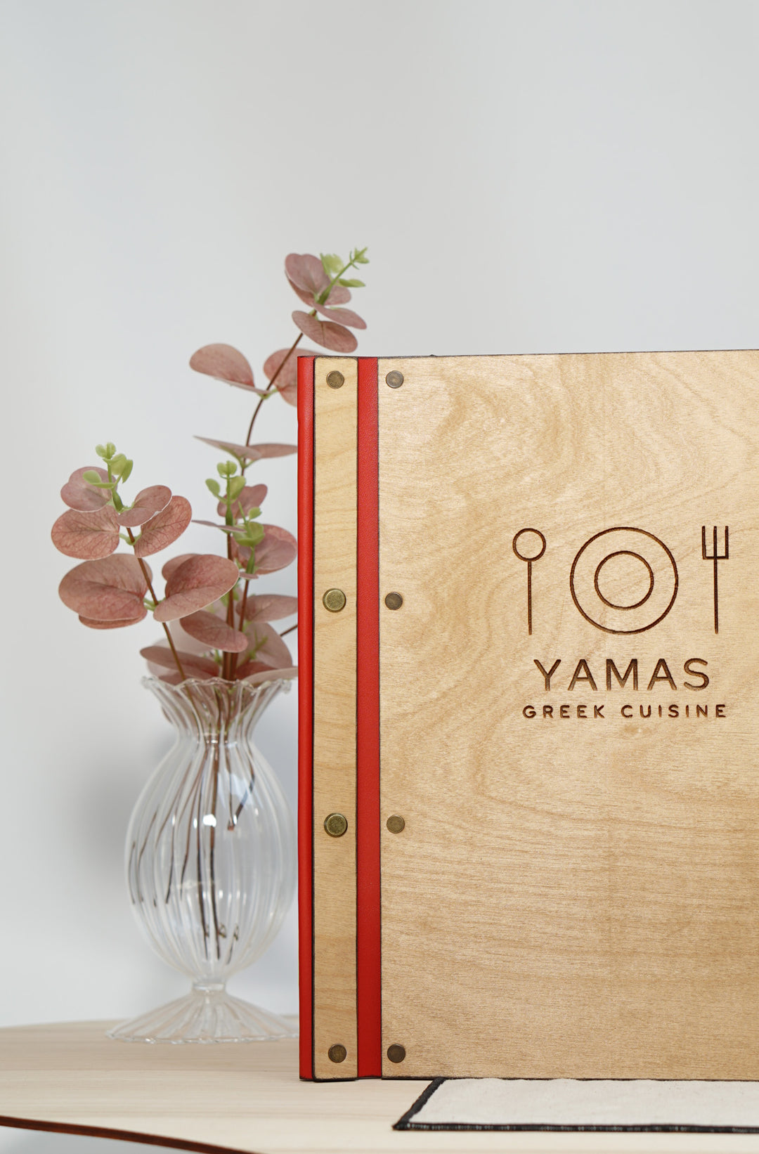 Engraved Wooden Menu Folder: Custom Restaurant Cafe Menu