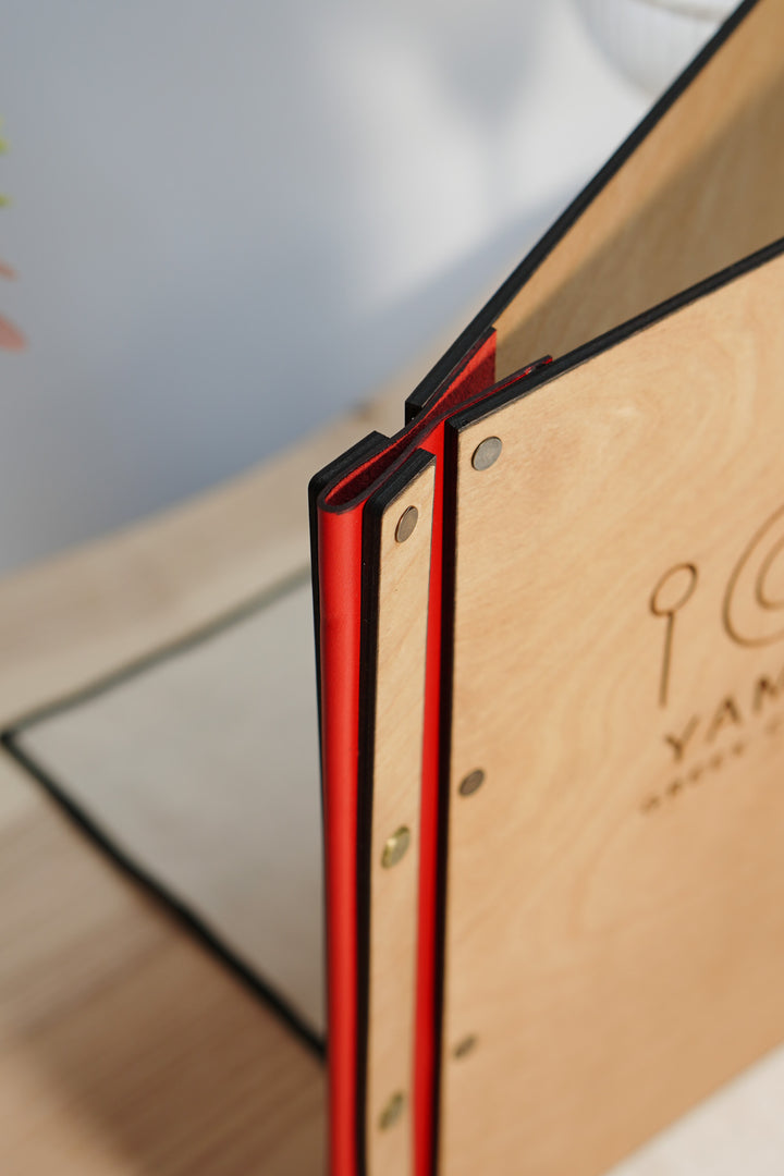 Engraved Wooden Menu Folder: Custom Restaurant Cafe Menu