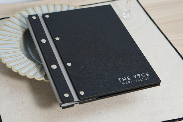 Wooden Menu Board with Embossed Logo