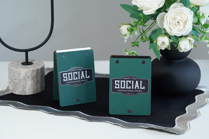 UV Printed Wooden QR Code Menu Sign | Custom Table QR Menu for Cafe & Restaurant | Wooden Table Display