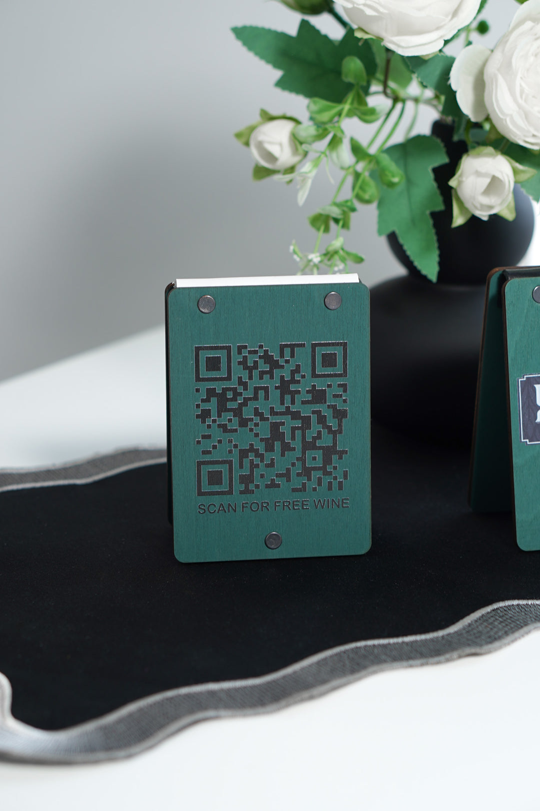 UV Printed Wooden QR Code Menu Sign | Custom Table QR Menu for Cafe & Restaurant | Wooden Table Display