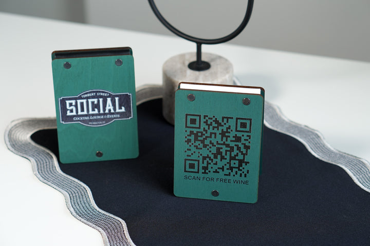 UV Printed Wooden QR Code Menu Sign | Custom Table QR Menu for Cafe & Restaurant | Wooden Table Display