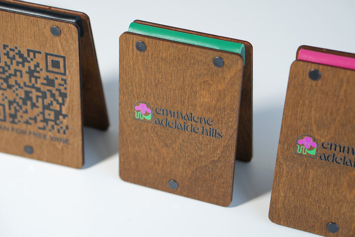 UV Printed Wooden QR Code Menu Sign | Custom Table QR Menu for Cafe & Restaurant | Wooden Table Display