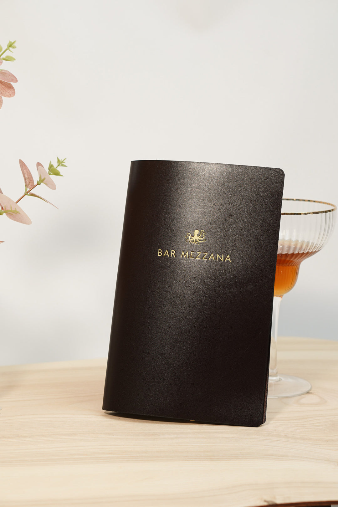 Custom Leather Restaurant Menu Folder with Embossed Logo