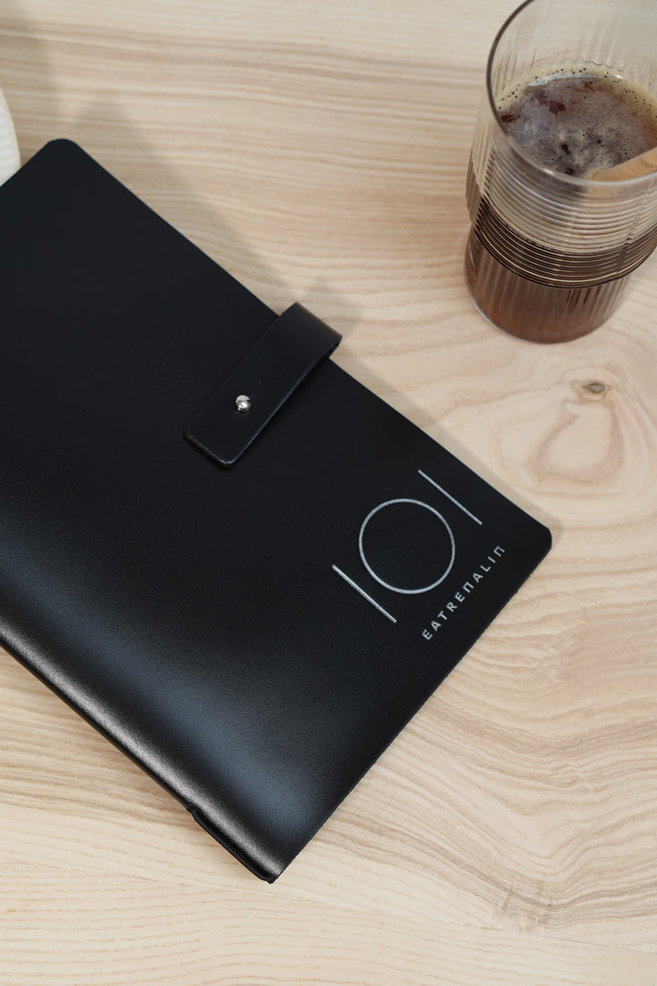 Embossed Logo Leather Menu Folder: Custom Restaurant Menu