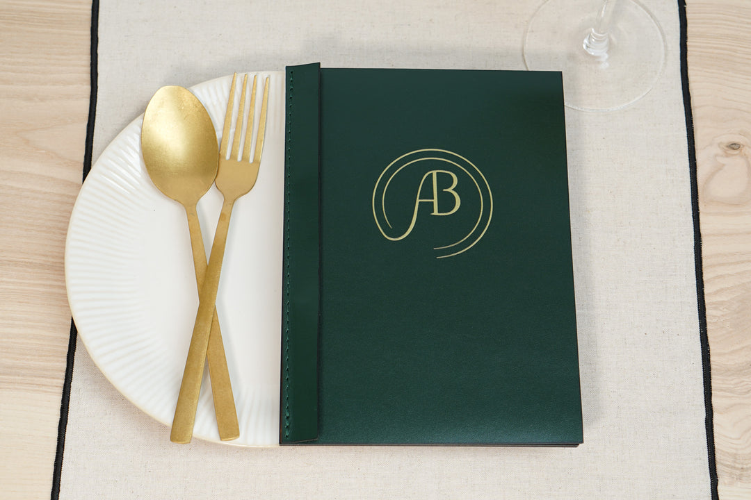 Custom Leather Restaurant Menu with Debossed Logo