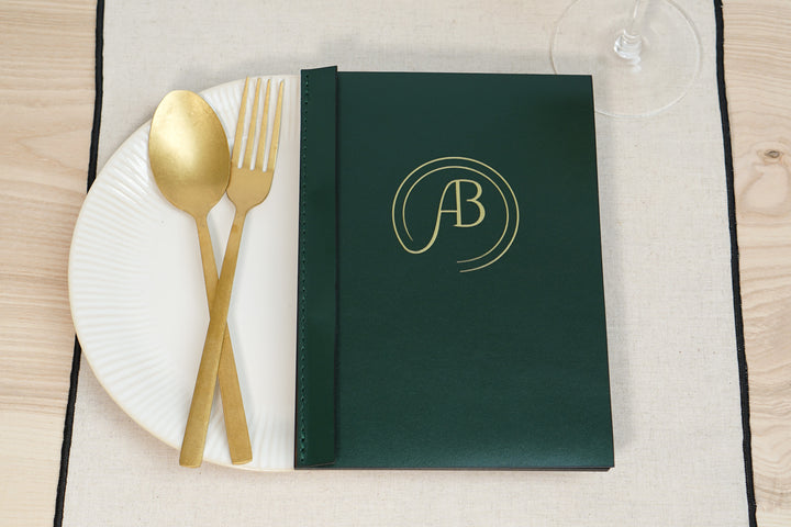 Custom Leather Restaurant Menu with Debossed Logo